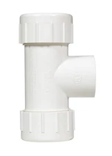 NDS CPT-1500-T White FNPT PVC Compression Run Connection Pipe Tee 1-1/2 in.