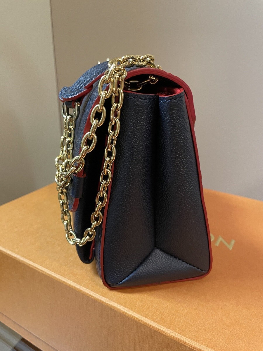 Authentic Louis Vuitton Vavin PM Navy/Red Empreinte Shoulder Bag