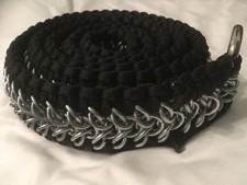 Chainmail Belt - Handcrafted - Crystal Weave - Galvanized Steel - Paracord Trim