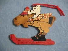Vtg. Ornament Skiing Moose - Pagosa Springs CO - Mother Moose Enterprises