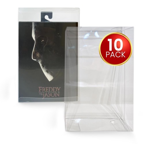 NECA Ultimate 7-Inch Action Figure Protectors, 10-Pack, 0.40mm Clear Stackabl...