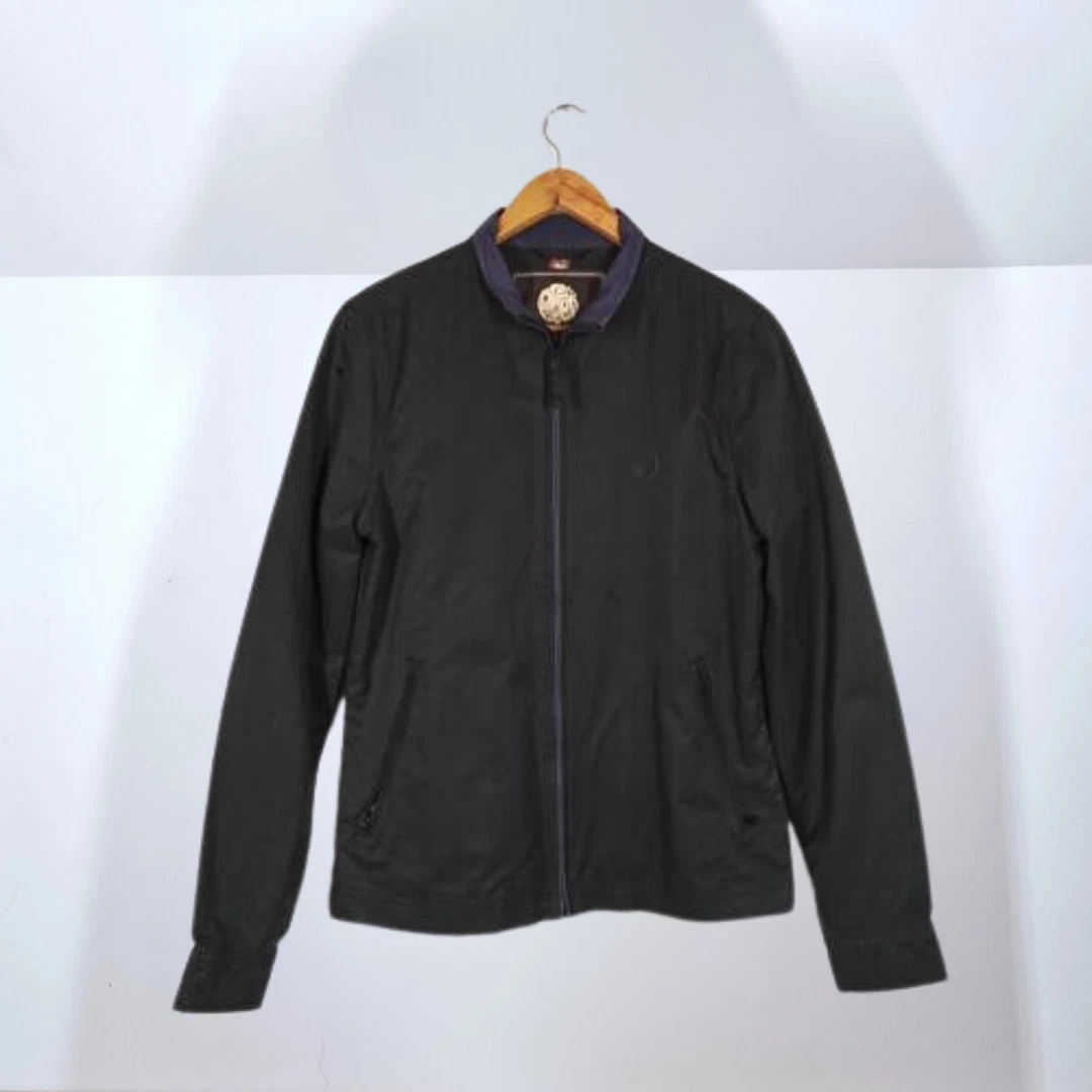 Pretty Green Jacket Bomber Black Blue Mod Zip Up Liam Gallagher Retro Small  | eBay