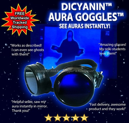 LUNETTES OFFICIELLES DICYANIN AURA chasse paranormale evp wicca fantôme uv bizarre rare - Photo 1 sur 10