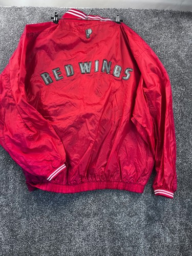 Pro Player VTG Sweatshirt Mens L Nylon NHL Detroit Long Sleeve Pullover Red - Picture 2 of 15