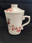 Teavana Ceramics Tea Cup Mug Infuser w Lid Birds & Cherries Chang Hsitsun