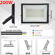 LED Flood Light 500W 300W 200W 100W 50W 30W 10W Outdoor Garden Lamp Spotlight US
