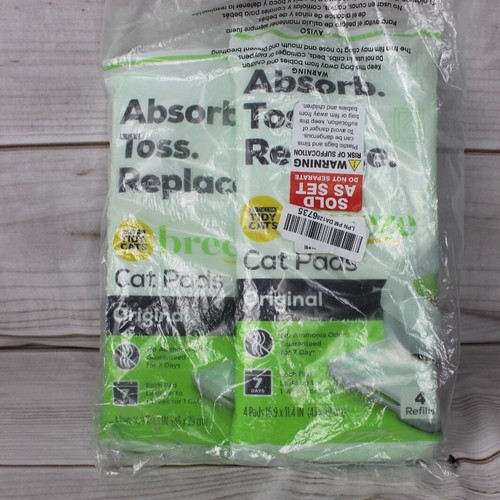 Paquete de 2 almohadillas de control de olores Breeze Purina ordenadas gatos 16,9"" x 11,4"" NUEVAS EN BOLSA - Imagen 2 de 3