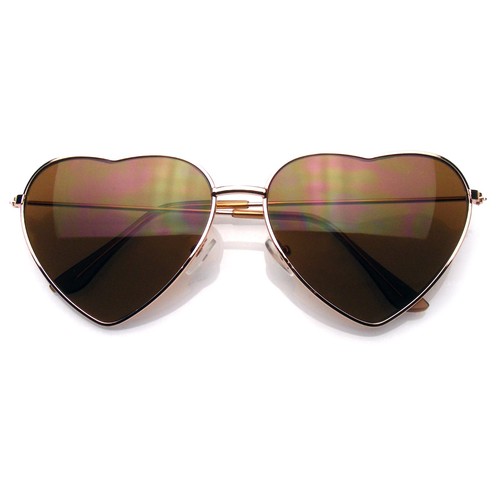 Premium Womens Cute Metal Frame Heart Shape Sunglasses - Picture 2 of 16