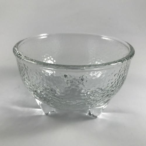 Cuenco vintage Crisa / Libbey textura de guijarro vidrio transparente patas redondas - ¡Muy bonito! - Imagen 1 de 5