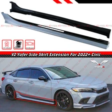 For 2022-2025 Honda Civic Yofer V2 Sonic Gray Black 2 Tone Side Skirt Extension