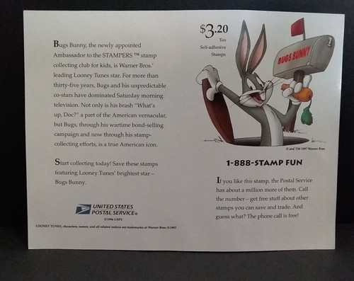 1997 United States Bugs Bunny Postage Stamps - Picture 2 of 2