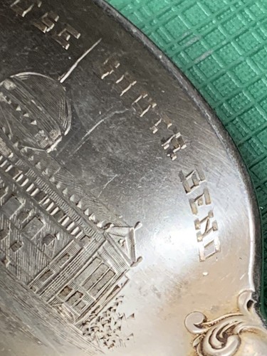 Court House South Bend Indiana Crest Seal Bison Sterling Souvenir Spoon - Picture 6 of 12