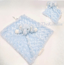 Blankets  Beyond Blue Elephant Plush Rosette Swirl Lovey Security Blanket EUC