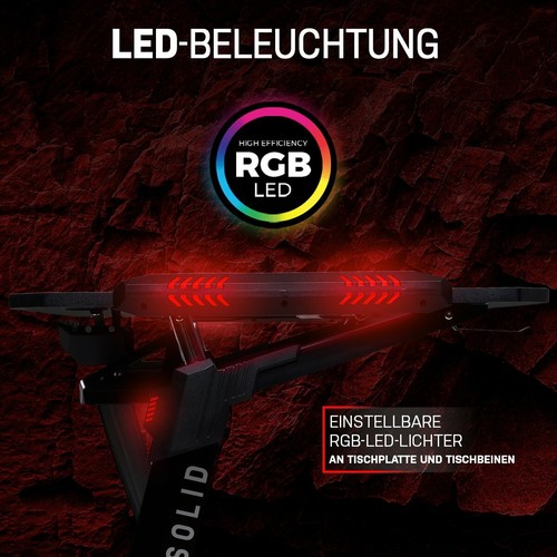 ELITE Gaming Büro Tisch Rocksolid Gamer Schreibtisch Computertisch Schreibtisch - Bild 3 von 12