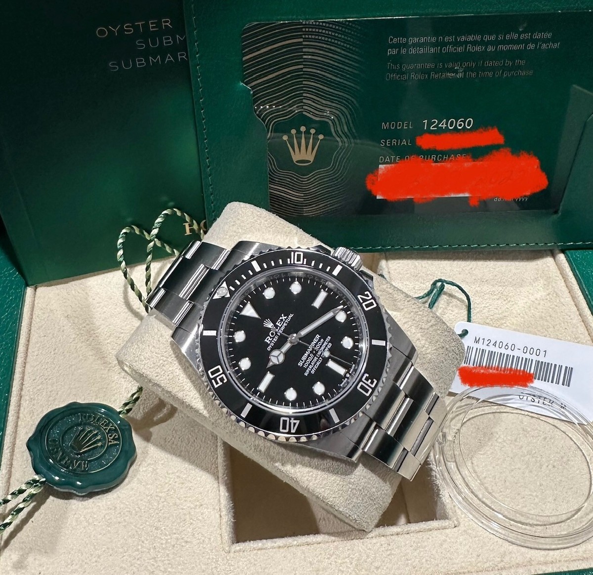 2025 Brand New Rolex 124060 Ceramic Submariner No Date Complete