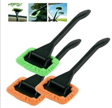 3 Pack Window Windshield Cleaning Tool Microfiber Car Wiper Cleaner Glass Brush!