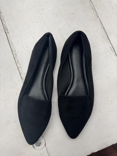 Musshoes Black Suede Point Toe Slip On Flats Womens Size 8.5 - Picture 2 of 6