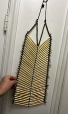 Antique Sioux/ Plains Breastplate brass beads, sinew tied ,1800s - frontier era?