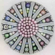 Perthshire PP94 Millefiori Latticinio Rods Circa 2000-2002 Domed LE Paperweight