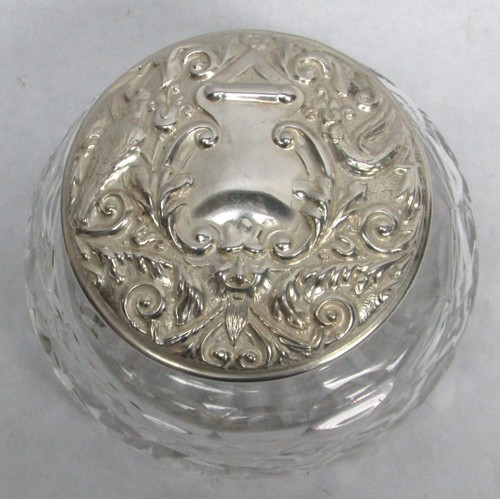 VINTAGE BIRMINGHAM STERLINGSILBER & KRISTALL PULVERDOSE - Bild 3 von 10
