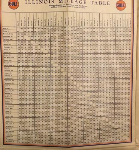 Mapa de ruta de viaje de gasolinera Gulf Illinois GULF 1940 de colección ideal para enmarcar REGALO - Imagen 4 de 8