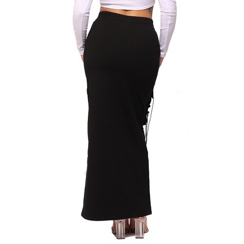 Women's Lace-Up Cargo Maxi Skirt with Pockets Streetwear Style - Picture 5 of 13