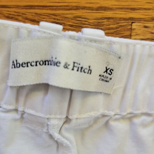 ABERCROMBIE & FITCH COTTON WIDE LEG CUFF CARGO PANTS WOMENS XS WHITE RELAXED - Picture 3 of 10