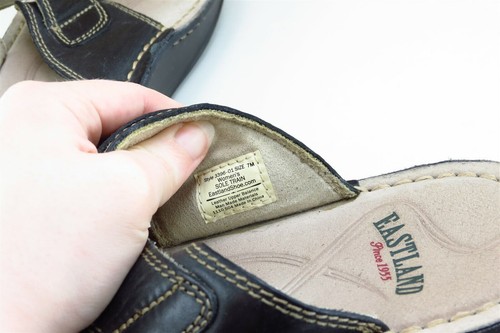 Eastland Sz 7 M Black Thong Leather Women Sandals 339601 - Picture 7 of 11