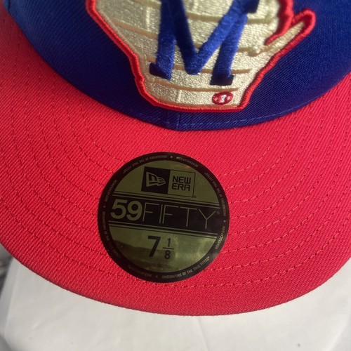 Milwaukee Brewers New Era blau/rot 59FIFTY eng anliegende Mütze 7 1/8 neu - Bild 2 von 7
