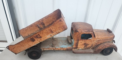 ANTIQUE BUDDY L PRESSED STEEL TOY DUMP TRUCK 20.5'' LONG - Picture 6 of 9