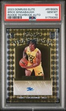 PSA 10 BRICE SENSABAUGH - 2023 Donruss Elite Rookie Yearbook Autograph UTAH JAZZ