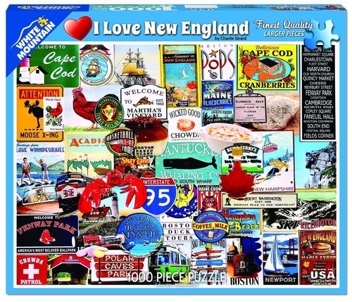 I Love New England Puzzle (1000 Pieces) White Mountain Puzzle (NEW) - Bild 1 von 6