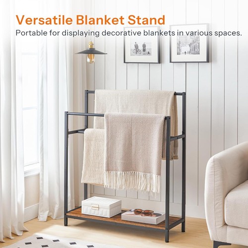 Extra Large Free Standing Towel Rack, 3 Tier Blanket Rack, Blanket Holder - Picture 3 of 9