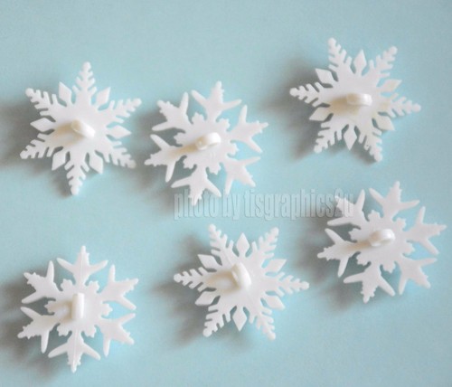 Snowflake Buttons / Pick from 12 Varieties of Sew-Thru or Shank / Dress It Up - Picture 16 of 25