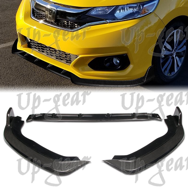 Real Carbon For 16-21 Honda Civic 10Th Front Bumper Body Kit Spoiler Lip 3PCS