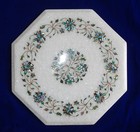 15" White Coffee Table Foyer Garden Furniture Marble Paua Shell Pietra Dura Work
