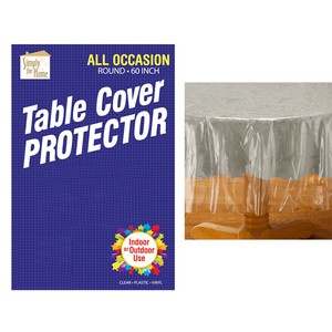 Clear-Plastic-Tablecloth-Protector-Table-Cloth-Vinyl-60-034-Round-Cover-Transparent