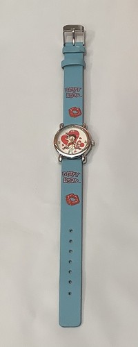 BETTY BOOP & PUDGY PUP Hearts Vintage WRIST WATCH Blue Adjustable Band NEW! - Picture 3 of 5