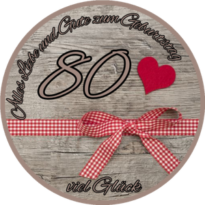 Tortenaufleger essbar aus Fondant rund 20cm durchmesser 80.Geburtstag