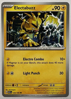 Electabuzz 125/165 EN Pokemon 151 MEW TCG Non-Holo