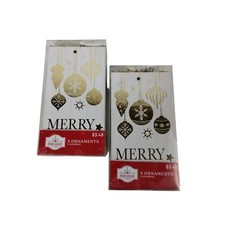 Holiday Time 10 piece 6 inch Wooden Ornament Set 2 Packs of 5
