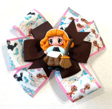 Beautiful Disney's Cinderella with her broom Inspired Hair Bow for girls.