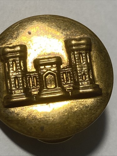 WWII WW2 Era US Army Engineer Corps Collar Disc Military Screw Back Insignia Pin - Picture 2 of 8