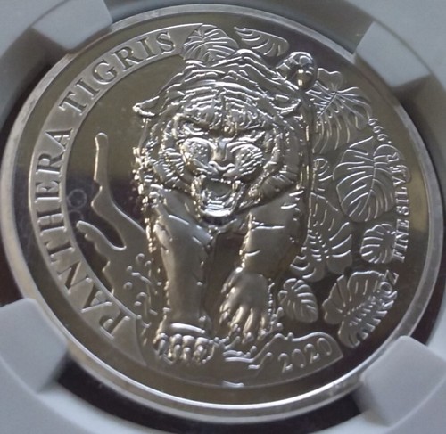 RARE 21 Exist 2020 Laos 1oz 999 Pure Silver OZ Tiger Panthera Tigris Coin NGC69 - Picture 4 of 4