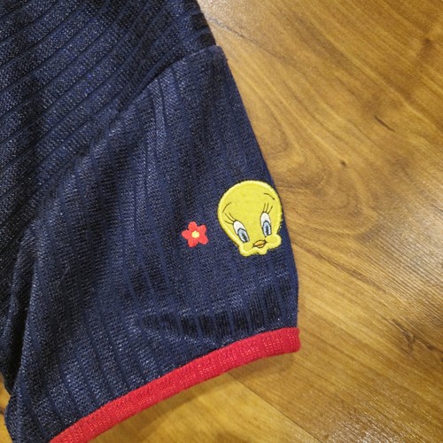 Vintage 1997 Looney Tunes Tweety Bird Cropped Baby Tee Sweet Plaids Size 10 NWOT - Picture 2 of 8