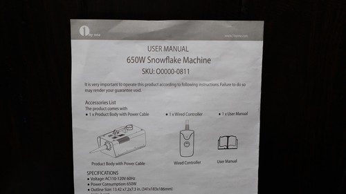 1 By One 650w Snowflake Machine *Pre-Owned* - Picture 8 of 20