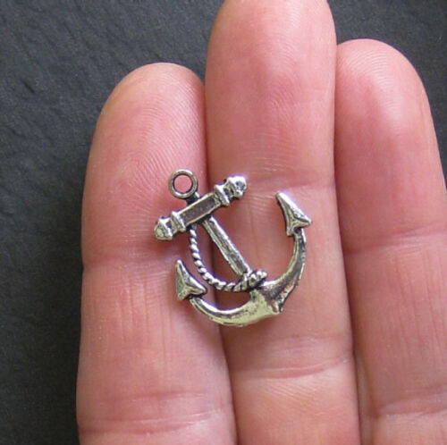 Collana catena in Acciaio inox argento con ciondolo ANCORA 2cm Uomo Donna Estiva - Foto 6 di 8