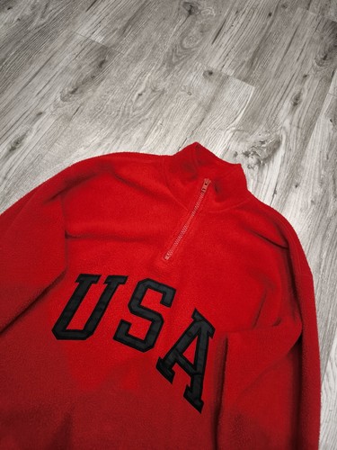 Women's Limited Sport Vintage Sherpa Fleece Size S USA 1/4 Zip Red Jacket Casual - Picture 2 of 9