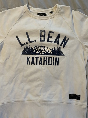LL Bean Todd Snyder Organic Cotton Sweatshirt Mt Katahdin Graphic Ivory XS - Picture 4 of 9