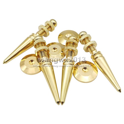 4pcs M8x75 Copper Speaker Spike Isolation Feed Stand Foot Speaker Cone Base Pads - Bild 6 von 14